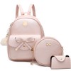 I IHAYNER Girls Bowknot 3-Pieces Fahsion Leather Backpack Backpack Purse