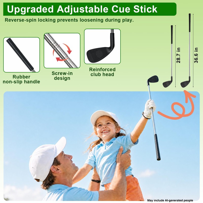 CLASMAX Golf Chipping Game Set, Double-Sided Practice Mat with 2