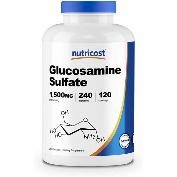 Nutricost Glucosamine Sulfate 750mg, 240 Capsules (1500mg Per Serving)