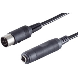 1aTTack.de 1 x 0.2 m Cube Plug 5-Pin to 6.3 mm Jack Socket Audio Adapter Cable Moulded Connectors Nickel-Plated Contacts for HiFi Musical Instruments Studio Equipment