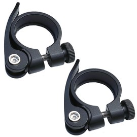 EIHI Pack of 2 seat clamp 31.8, quick release bicycle, quick release seat post, bicycle quick release, saddle quick release, quick release for bicycle saddle, bicycle seat clamp, black