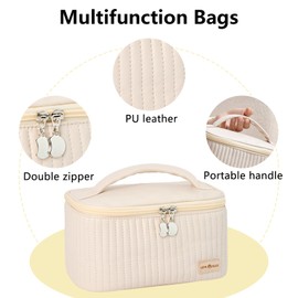 Letoileite Makeup Bag Toiletry Bag,Waterproof Toiletry Bags for Women Cosmetic Bag Open Preppy Stuff Make up Bag Christmas Brithday Gifts for Women Girl