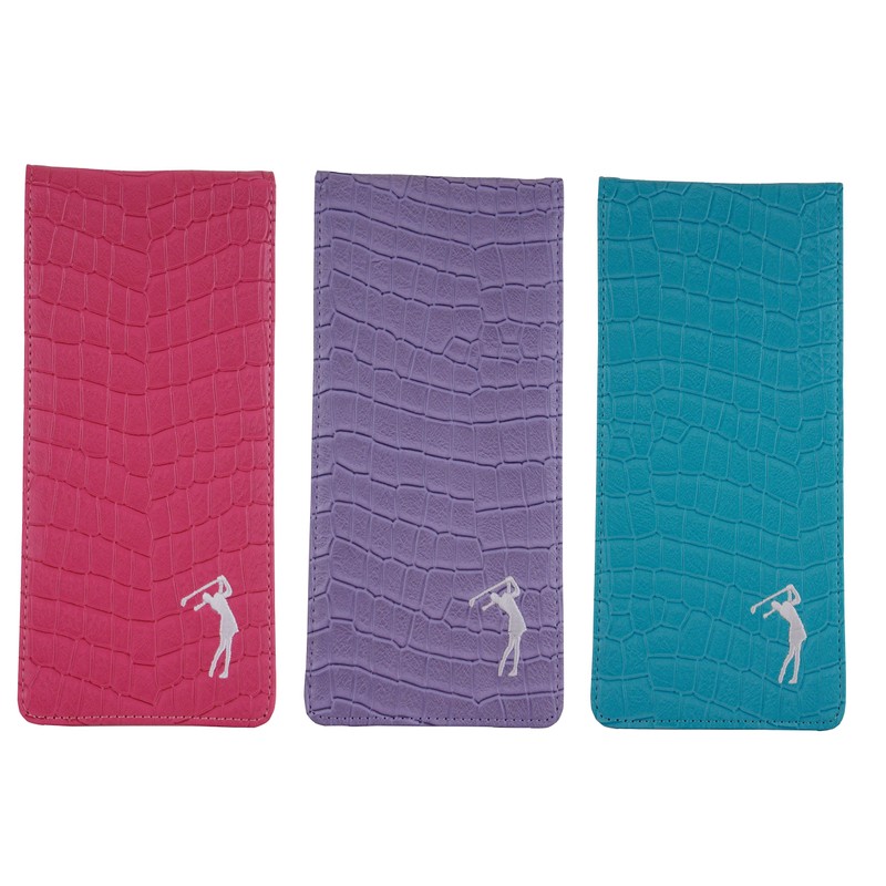 Mercia Golf Lilac Crocodile Leather Scorecard & Yardage Book Holder