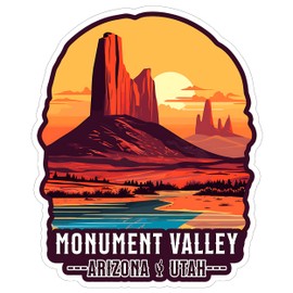 Monument Valley Arizona Utah Sticker 4 Inch - Waterproof Vinyl Decal for Laptop Water Bottle Car Tumbler - Durable Aesthetic Long-Lasting Stickers for Adults ID44990