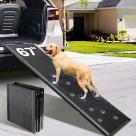 Dog Ramp for Car, 67''x20'' Dog Ramps for Large Dogs with Non-Slip Surface, Folding Dog Car Ramp for Truck SUV Van, Outdoor Pet Ramp for Car Up to 250LBS, Portable Car Ramp for Dogs