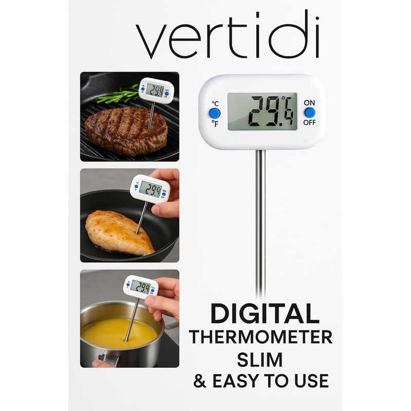 Digital Thermometer for Meat, Liquid, and Food