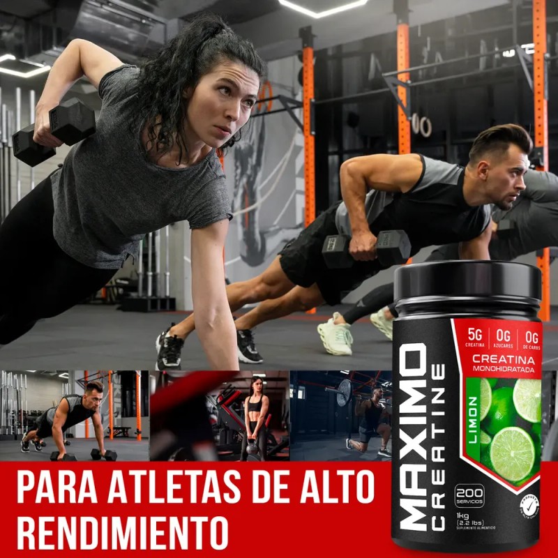 Creapure Creatina Monohidratada Maximo 1kg 200 Servicios
