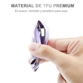 OFFCURVE Funda de TPU Suave para Llavero Compatible con Nissan Altima Rogue Sentra Pathfinder Maxima Titan Murano 4 Botones Smart Keys Case Protector (Plata púrpura)