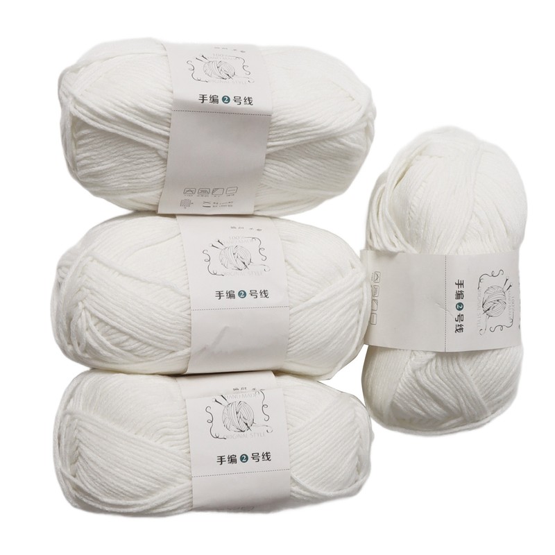 4Pcs Cotton Yarn 3mm Pure Elegant Color Soft Elastic Skin