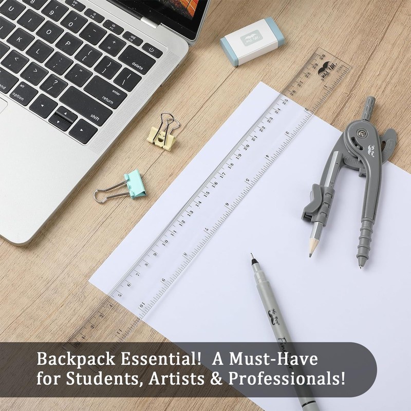 Pack of 8 Rulers 30 cm - 30 cm Transparent