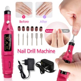 BITUBITU Taladro eléctrico Profesional para uñas acrílicas Máquina pulidora de uñas eléctrica Kit de pedicura manicura Lima de uñas Kit de Taladro portátil para uñas