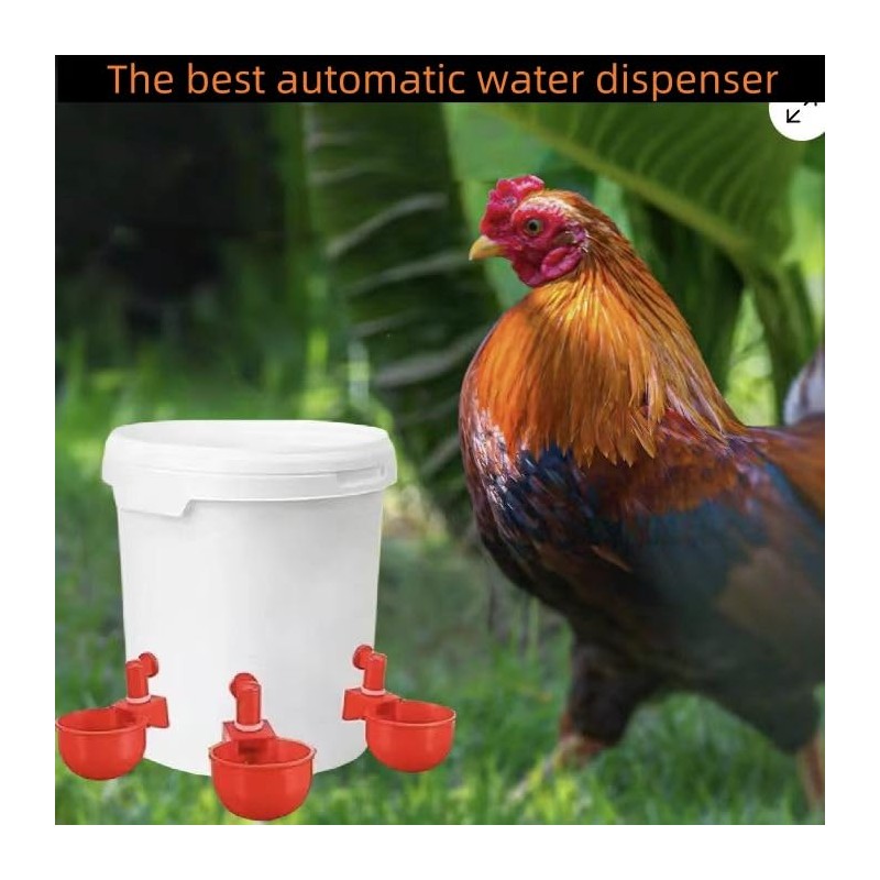 Professional Chicken Waterer Cups, 8pcs Large Chicken Water Feeder, Automatic