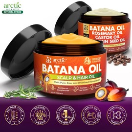 ARCTIC BEAUTY Batana Supreme Bundle - Arctic Beauty Ultimate Hair Growth Support - Regular Batana Oil & All-in-One Batana Oil Combo - Made in USA - (5 oz) - Specification: 2 Jars