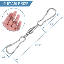 NQ 12PCS 3.75“ Spinning Dual Clip Swivels Hanger Hooks for Hanging Wind Spinners, Windsock, Bird Feeders, Mason Jars, Plant Hangers, Flower Basket,Solar Lights,Lanterns