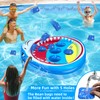 iGeeKid Inflatable Pool Shark Cornhole Game Set with Upgraded 5