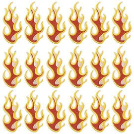 CABODYALS 20Pcs Fire Patches Iron on Bulk Orange Red Fire Flame Embroidery Patch Mini Cartoon Blaze Sew on Repair Badge Appliques for Sewing Making Cloth Jackets Jeans Shirts Bags Christmas Supply
