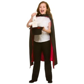 Wicked Costumes Kids Unisex Black/Red Magicians Cape Fancy Dress Costume - (One Size)