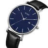 BUREI Men's Watch, Leather, Popular Brand, Analog, Simple, Waterproof, Stylish,