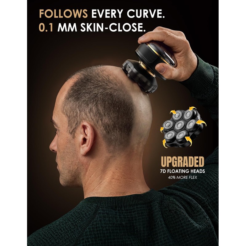 7D Pro Head Shavers for Bald Men, Electric Rotary Razor,