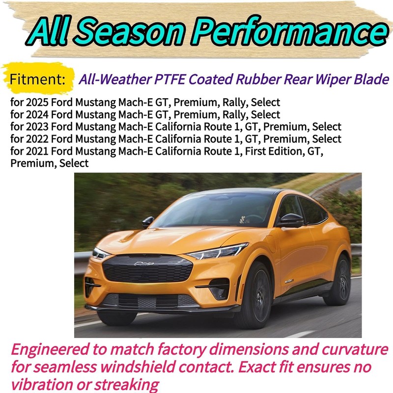 Rear Wiper Blade & Arm Replacement for Ford Mustang Mach