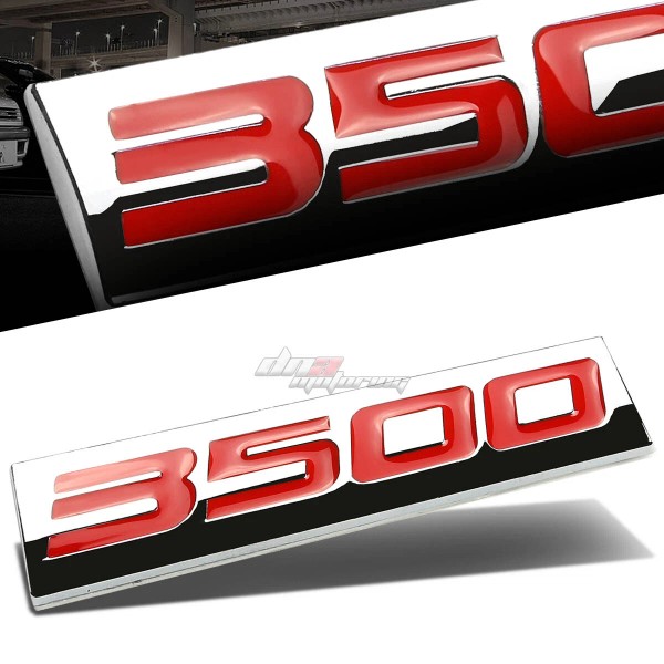 DNA Motoring ALUMINUM STICK ON 3D POLISHED RED LETTERS 3500