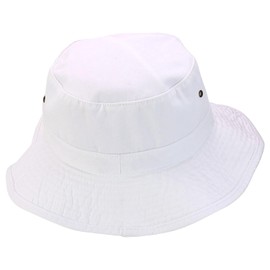 Trendy Apparel Shop XXL Oversize Large Brim 100% Cotton Outdoor Boonie Hat - White - 2XL