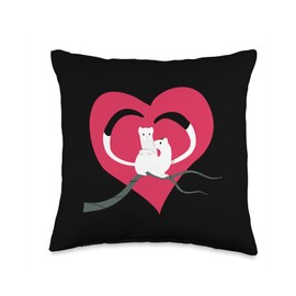 Winter Stoat Mustela erminea Stoat Ermine Weasel Throw Pillow, 16x16, Multicolor