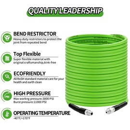 Selkie Pressure Washer Sewer Jetter Kit - 100Ft X1/4" Hydro Drain Jetter Cleaner Hose, Corner, Rotating and Button Nose Sewer Jetting Nozzle Waterproof Tape,Orifice 4.0 4.5,1/4 Inch NPT,5800 PSI