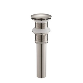 KIBI Pop-Up Drain Stopper for Bathroom Sink Without Overflow | Full Cover Design Lavatory Vanity Drain | Durable Solid Brass Construction for Long-Lasting Performance (Brushed Nickel, KPW103)