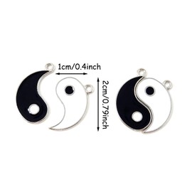 Honbay 20PCS Enamel Alloy Gossip Pattern Yin Yang Charms Pendant, Yoga Meditation Pendants, for Earrings Necklace Bracelet Jewelry Making and DIY Crafts