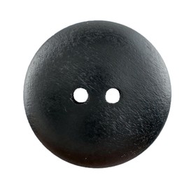 MTCELL 50 Pcs Classic Wooden Buttons, 1-Inch (25mm) Diameter - Black,Convex,2 Holes,for Sewing Projects