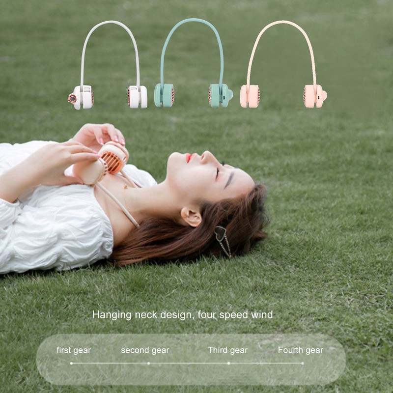 Neck Fan Four Wind Speed Folding Portable Retractable Rotatable 1800mAh