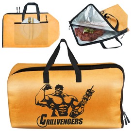 BBQ Blanket for Resting Meat, Smoking Meat Resting Bag, Reusable Meat Resting Blanket Suitable for Brisket, Steaks, Pork, Turkey, Perfect Grilling Gifts for Men(18in Khaki)