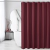 Gibelle Burgundy Red Shower Curtain, Waffle Weave Textured Fabric Shower