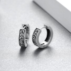 925 Sterling Silver Yin Yang Earrings for Men Women - Men Hoop Earrings with Yin Yang Symbol Spiritual Jewelry