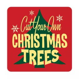 Retro Planet Cut Your Own Christmas Trees Die Cut Sticker