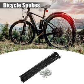 QUARKZMAN 40 Pcs 14G J Curve 228mm Spokes with Nipples for Bicycle Black