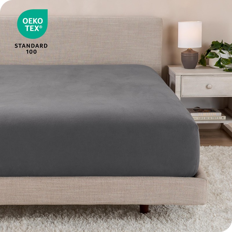 Bare Home 2 Fitted Bottom Sheets 100% Cotton Velvet Flannel