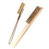 Axinost Wire Brush Set, Straight Brush, Brush with Wooden Handle,