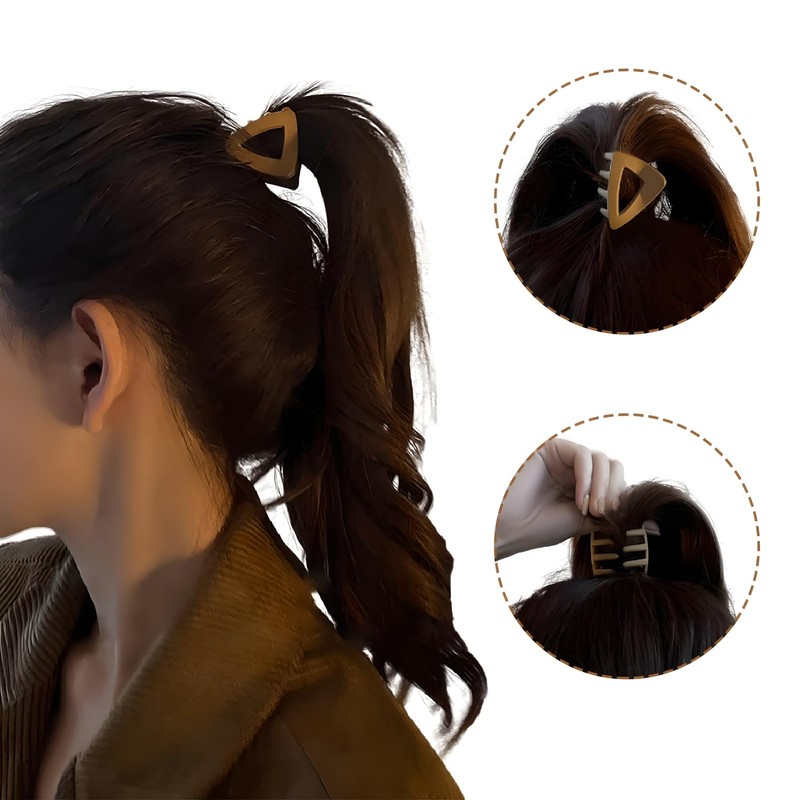 【3色セット】バンスクリップ 三角 マット ヘアクリップ 髪留め 大人可愛い シンプル 韓国デザイン まとめ髪 普段使い