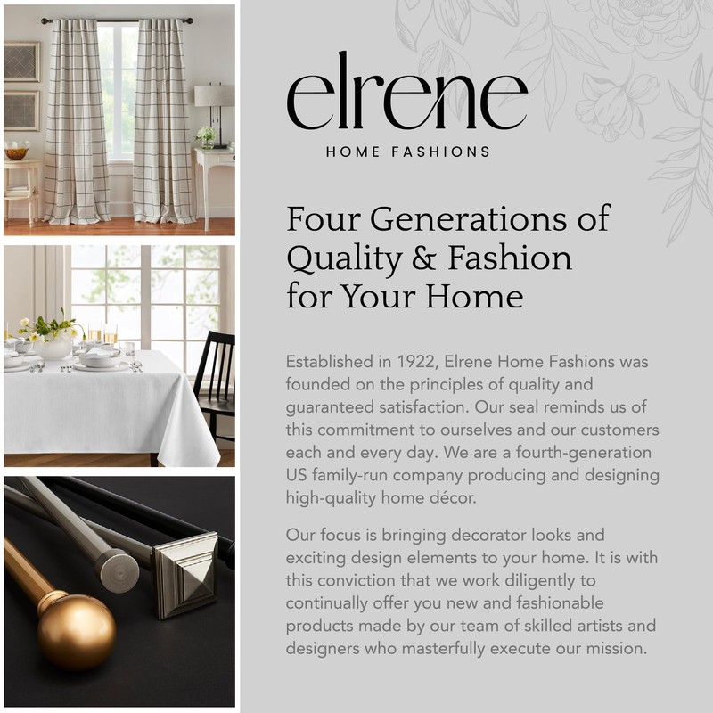 Elrene Home Fashions Harrow Solid Texture Blackout Single Window Curtain