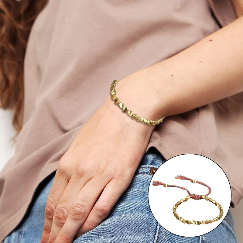 YSJCHEBS 3-Piece Bead Bracelets, Braided Bracelets, Tassel Bracelets, Vintage Bracelets,