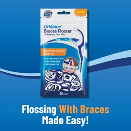 OrVance Braces Flosser - Designed for Braces for an Easy & Effective Clean, Ultra Strong Floss - 40 Count (Pack of 4)