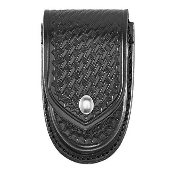 Aker Leather 500 Handcuff Case, Round, Basketweave