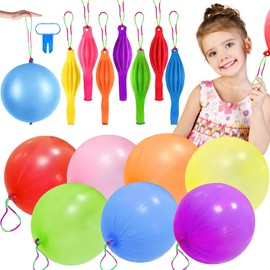 Punch Balloons, RosyFate Pack of 30 Balloons, Large, Robust Perforated Balloons, with Elastic Band, 2 Knots, Colourful Balloons, for Birthday Game Party Accessories, 18 Inches