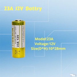 12V 23A Alkaline Battery，A23 Battery，5 Pack - Long Lasting Power for Garage Door Openers, Doorbells & Car Alarms