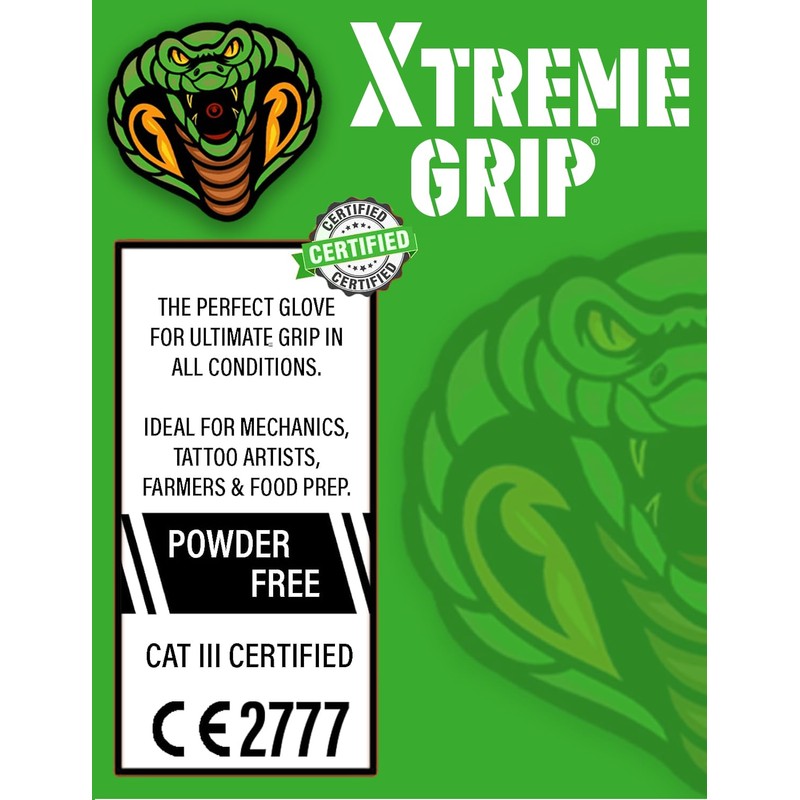 Xtremeauto Nitrile Gloves - Disposable Gloves, Diamond Grip Green -