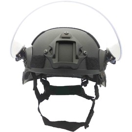 MICH 2000 Sryle Fast Protective Helmet with Transparent Anti-riot Sunshade Sliding Goggles and NVG Bracket and Side Rails