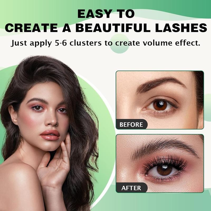 KEYYOU DIY Cluster Lashes Kit Volume Waterproof Long-Lasting Lash Extension