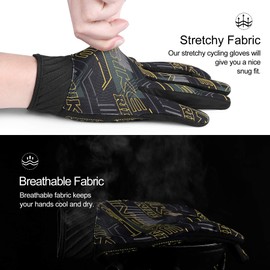 INBIKE Cycling Gloves Men Breathable Bike Gloves Stretchy Touchscreen Padded Biking Bicycle Gloves Yellow Small